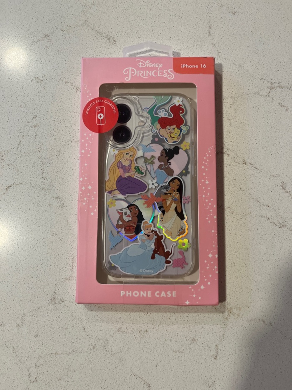 Disney Princess Clear iPhone 16 Case with Multicolor Princess Artwork